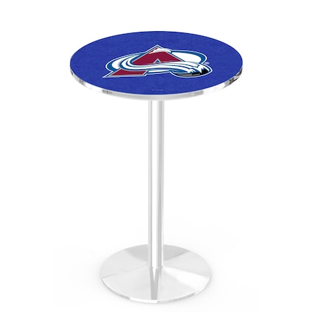 Holland Bar Stool Co 36" Chrome Colorado Avalanche Pub Table, 36" dia. Top L214C3636ColAva