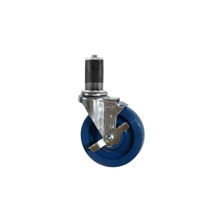 Service Caster 5'' Solid Poly Swivel 1-3/4'' Expanding Stem Caster with Brake SCC-EX20S514-SPUS-TLB-134