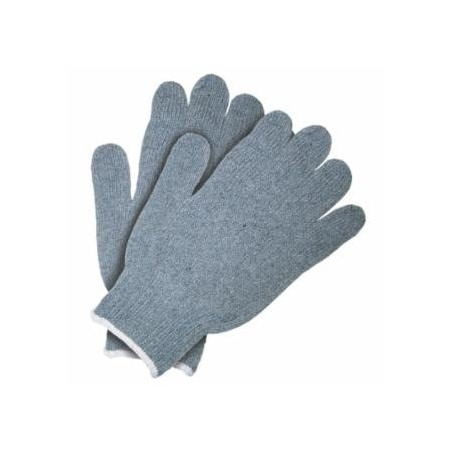 Mcr Safety Heavy Weight String Knit Gloves, Small, Knit-Wrist, Gray, 12PK 127-9507SM