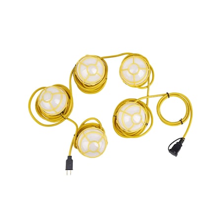 Alert Reel Mfg ProLite Professional Grade LED, 6000 Lumen Temporary String Lights, 50' 18/2 SJTW, IP66 LSK505