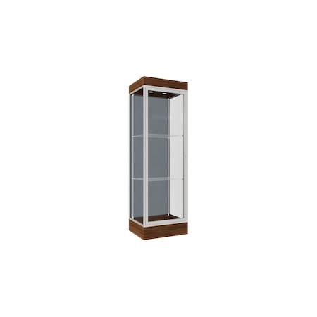 Ghent 76''H x 24''W x 20''D Edge Display Case 6'' Base w/ Blue Steel & Satin Frame 91LFBS-SN-WNH
