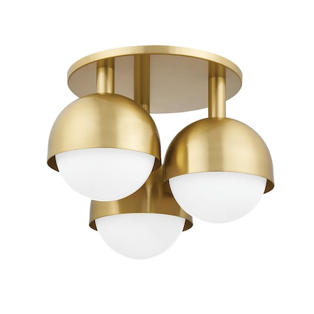 Hudson Valley Lighting Foster 3 Light Semi Flush 18.75 In. Aged Brass 1203-AGB