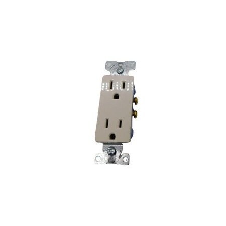 Eaton Outlets Duplex Receptacle 15A 125V Light Almond EA 1107LA-BX-LW