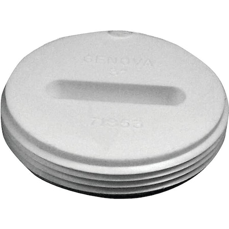 Canplas Toe Saver Floor Plug, 3 in, MNPT, PVC, White 193063