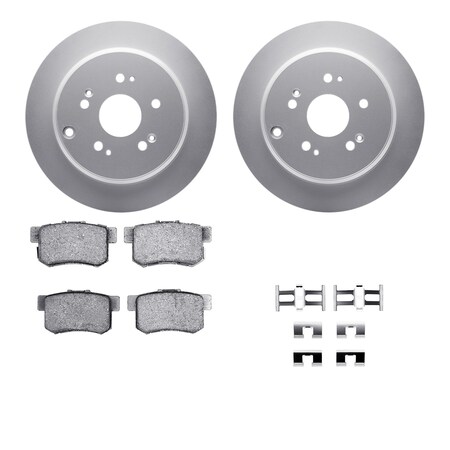 Dynamic Friction Co DFC GEOSPEC Coated Rotors with 5000 Brake Pads - Ceramic and Hardware 4512-59168