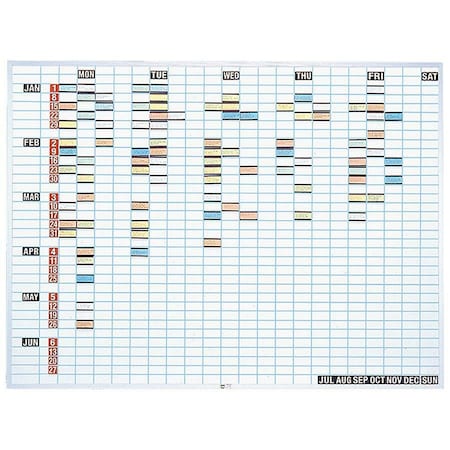 Magna Visual Grid Board, Porcelain, 36 in, 48 in, Aluminum Frame, White, Gloss OB-3648B