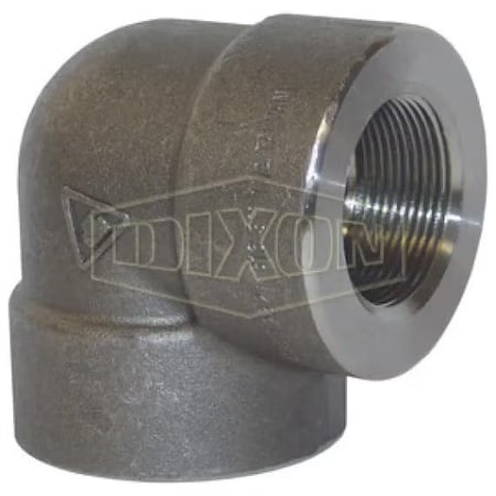 Dixon Threaded 90Deg Pipe Elbow, 1-1/4 in Nominal, FNPT End Style, 2000 lb, Forged Steel EL90125FS