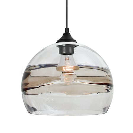 Besa Lighting Besa Spirit 10 Outdoor Pendant, Clear/Smoke, Black Finish, 1x 60W MAX E26 Base OP-SPIR10SC-BK