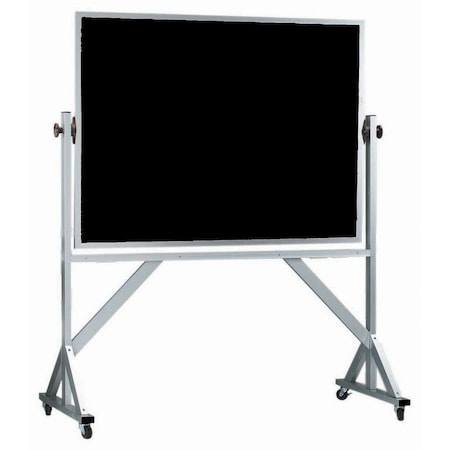 Aarco Mobile Reversible Freesting Black Chalkboard w/ Clear Satin Anodized Frame, 36''Hx48''W ARC3648B