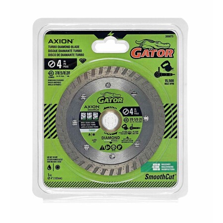 Gator Finishing 4 in. SmoothCut Turbo Diamond Blade, Masonry 389875