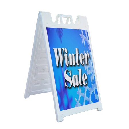 Signmission Winter Sale, A-Frame & 2 Decals Installed, Heavy-Duty Plastic Frame SBHD-D-2436-Winter Sale