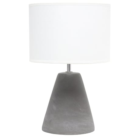 Homeroots 14" White Concrete Novelty Table Lamp With White Drum Shade 643271