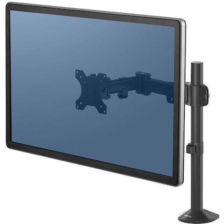 Fellowes SINGLE MONITOR ARM ELEVATES YOUR SCREEN OFF THE DESK TO ELIMINATE CLUTTER. SET U 8502501