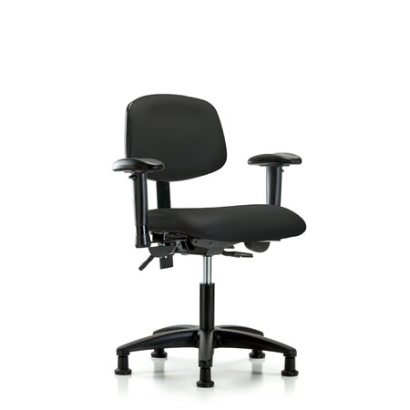 Blue Ridge Ergonomics Desk Chair Desk Chair, Vinyl, AA Glides, Blk, Adjustable Arms, 18" to 23" Height, Vinyl, Black BR-VDHCH-RG-T0-A1-RG-8540
