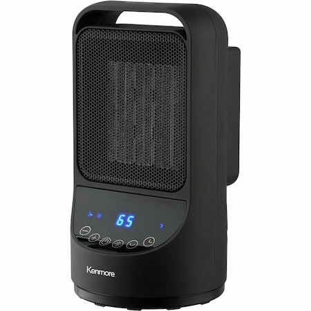 Kenmore 11 1/2in Portable Ceramic Heater - Ceramic - 3 x Heat Settings - Timer - Remote Control - KM-65015-BK