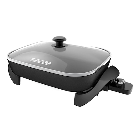 Black+Decker Glass/Stainless Steel Electric Skillet Black/Silver SK1215BCX