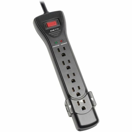 Tripp Lite Power Strip, Surge, 5-15R, 5-15P, 7 ft., Black SUPER7B