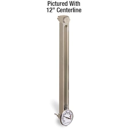 Oil-Rite Aluminum Liquid Gauge w/Dial Thermometer w/13in. to 24in. Centerline - 15in., 1/2in.-20 w/Nuts B3540-21500BB1W