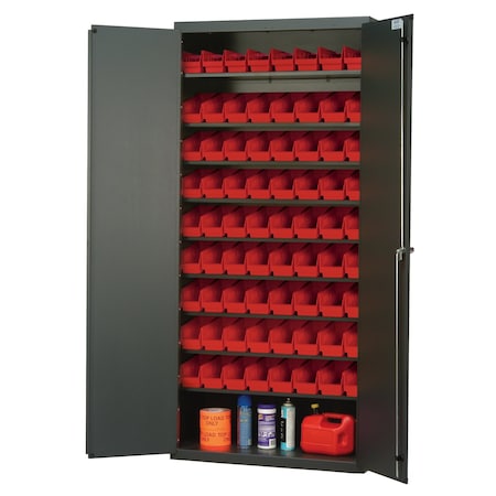 Quantum Storage Systems SPECIALTY CABINET W/72 RED BINS QPR-101RD