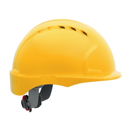 Jsp Vented, Short Brim Hard Hat w/HDPE Shell, 6-Point Polyester Suspension and Wheel Ratchet Adj. 280-EV6151SV-20