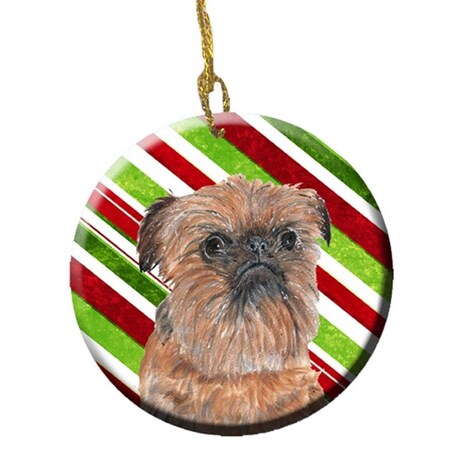 Carolines Treasures Brussels Griffon Candy Cane Christmas Ceramic Ornament SC9614CO1