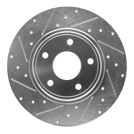 Dynamic Friction Co DFC Brake Rotor - Drilled and Slotted - Silver 631-40113L