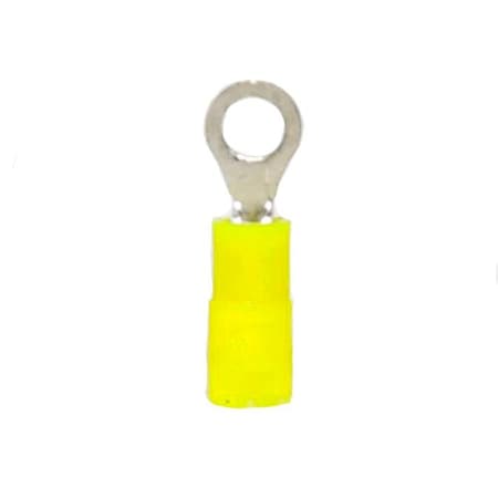 Nichifu Ring Terminal, #4 Stud Size, 20 AWG, Nylon Insulated, 200 PK 32404