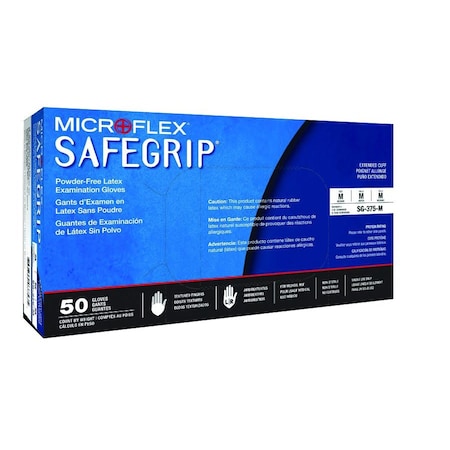 Ansell Healthcare Products MicroFlex SafeGrip Latex Gloves, Medium, 50 Gloves per Box, 10 Boxes per Case, 10PK 039400-MCS