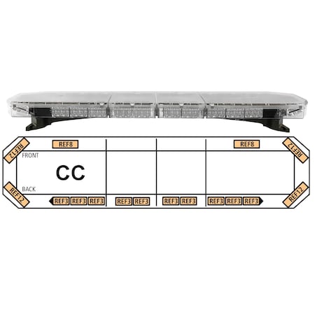 Ecco Lightbar, 52", 16 Leds, S/D, 12Vdc Amber 27-00006-E