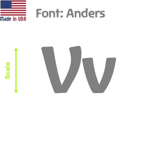 Aacc Self-Adhesive Vinyl Letter: v, Scale: 24 cm. Color: Gray Font: Anders by AACC-Anders-lv-Gray-M24x1