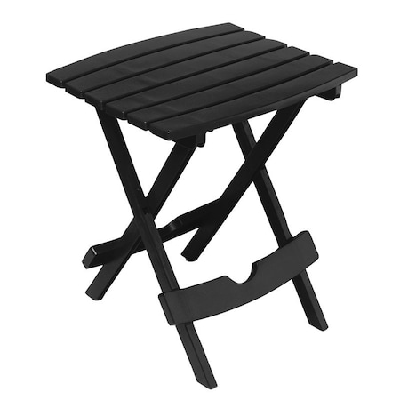 Adams Mfg Side Table, 15-1/4 in W, 17.37 in D, 19-3/4 in H, Resin Frame, Rectangular Table, Resin Table, Black Table 258500