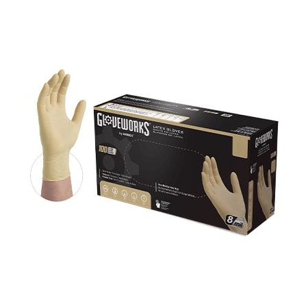 Ammex Gloveworks Hd P/F Textured Latex Gloves M ILHD44100