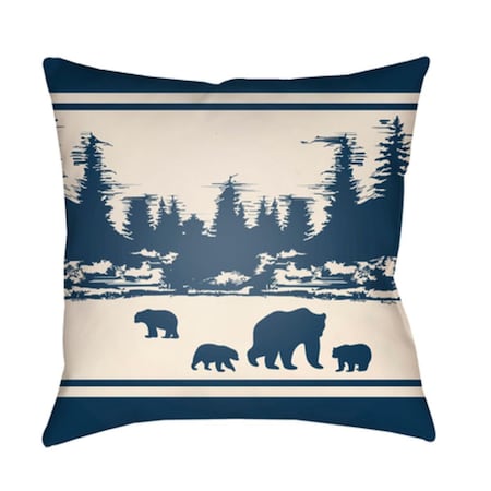 Artistic Weavers Lodge Cabin Woodland Poly Filled Pillow - Navy & Beige - 20 x 20 in. LGCB2056-2020