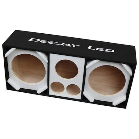 Deejay Led Two 10-in Woofers plus Two Tweeters and One Horn WHITE Empty Chuchera Speaker Enclosure w/Quad Port D10T2H1WHITE