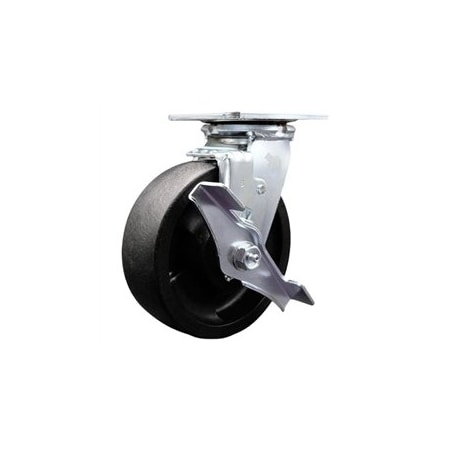 Service Caster 6 Inch SS Glass Filled Nylon Swivel Caster with Ball Bearing and Brake SCC SCC-SS30S620-GFNB-TLB