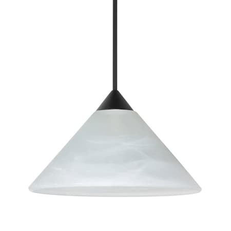 Besa Lighting Besa Kona Pendant, Marble, Black Finish, 1x 5W LED 1XT-117652-LED-BK