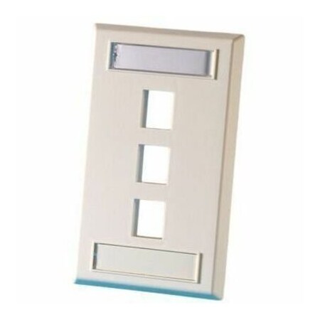 Ortronics 3-PORT FLUSH MOUNT UNLOADED, SINGLEGANG PLASTIC FACEPLATE KSFP3-88