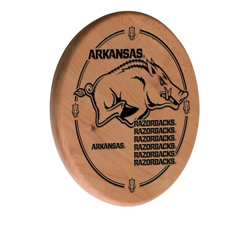 Holland Bar Stool Co University of Arkansas 13" Laser Engraved Solid Wood Sign WSgnLNatArknUn