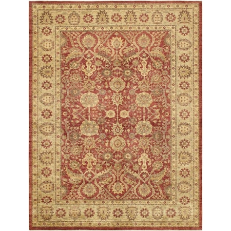 Pasargad Home Denver Hand-Knotted Rust Lamb's Wool Area Rug- 9 ft. 1 in. X 12 ft. 0 in. PMG-301 RUST 9X12