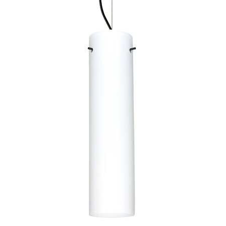 Besa Lighting Besa Stilo 16 Pendant, Opal Matte, Black Finish, 1x 100W MAX E26 Base 1KX-722407-BK