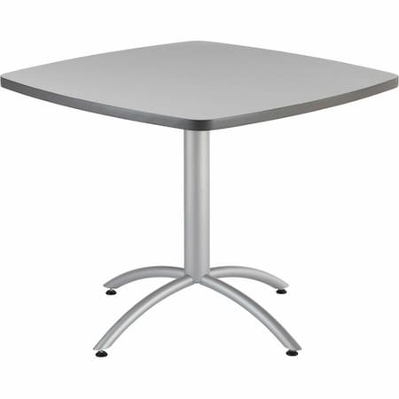 Iceberg CafeWorks Cafe/Breakroom Table, Gray Top, Silver Frame, 36 in W x 36 in L x 30 in H 65617