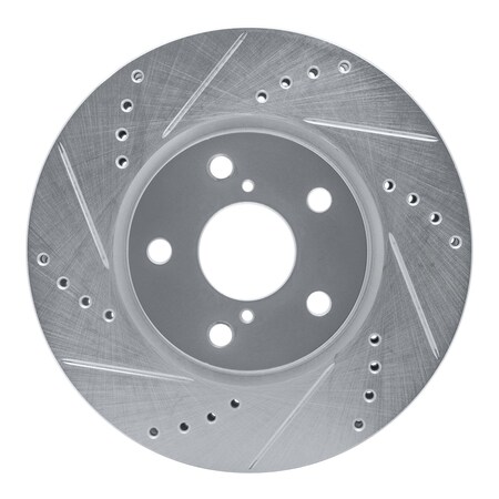 Dynamic Friction Co DFC Brake Rotor - Drilled and Slotted - Silver 631-75005L