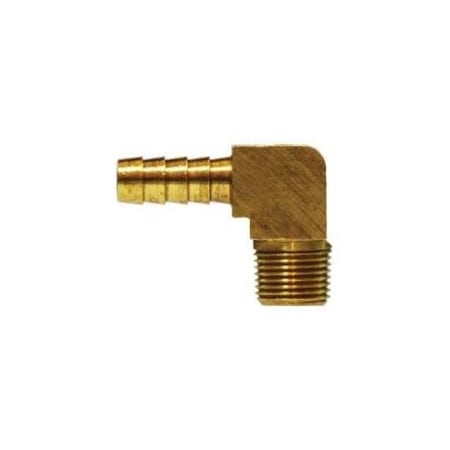 Midland Industries ELBOW BARSTOCK 3/8IN BARB 1/4IN MPT BRS 32041B