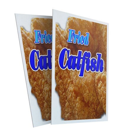 Signmission Fried Catfish, Plastic Signs Only 24 Inch x 36 Inch, Corrugated Plastic, 2PK CSB-2436-2PACK-Fried Catfish