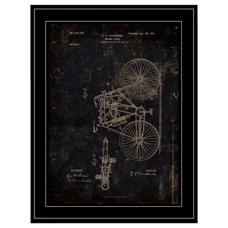 Homeroots Motor Bike Patent Black Framed Print Wall Art 404748