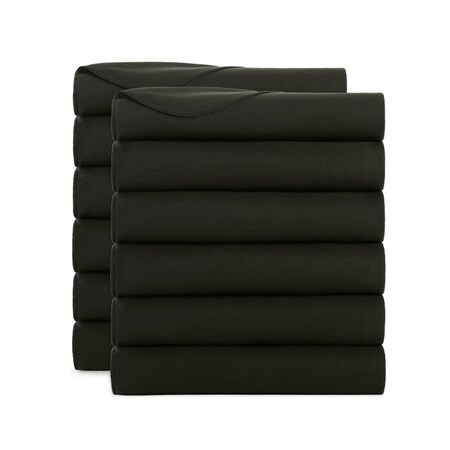 Arkwright Home Cozy Soft Polar Fleece Throw 50x60 Black (12pk), 12PK FLC-PLR-5060-BK