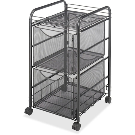 Safco Double File Cart, w/Drawers, Black 5212BL
