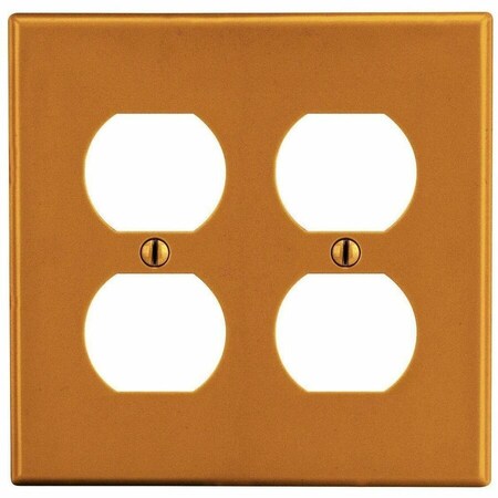 Hubbell Wiring Device-Kellems Wallplate, 2-Gang, 2) Duplex, Orange P82OR