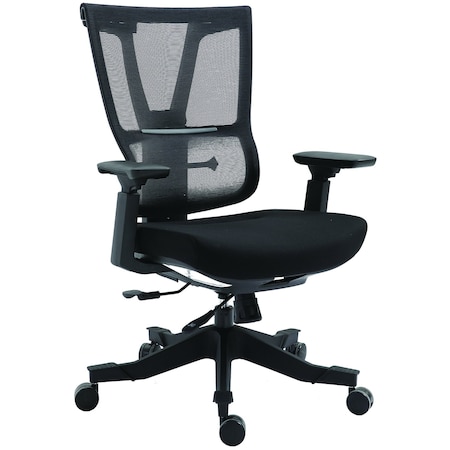 We'Re It Moov Series Flex Mesh Back, Multifunction Task Chair including Adjustable Arms in Black EM5325-BLK
