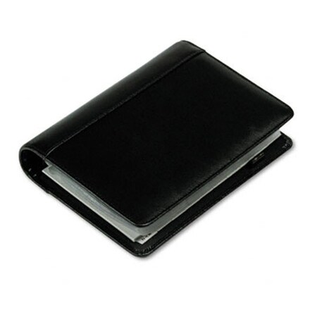 Samsill Regal Leather Business Card Binder Holds 120 2 x 31/2 Cards Black 81270